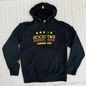 Rockstar Energy Drink Black Cotton Hoodie Sweatshirt Size Medium